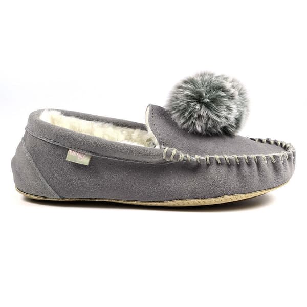 Lazy Dogz Dame/Dame Bessie Ruskindssko 6 UK Grå Grå Grå Grey 6 UK