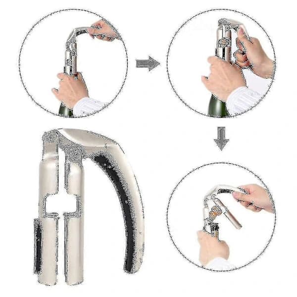 Champagneflaskeåbner, proptrækker til mousserende vin, bar-dåseåbner, champagne-proptrækker