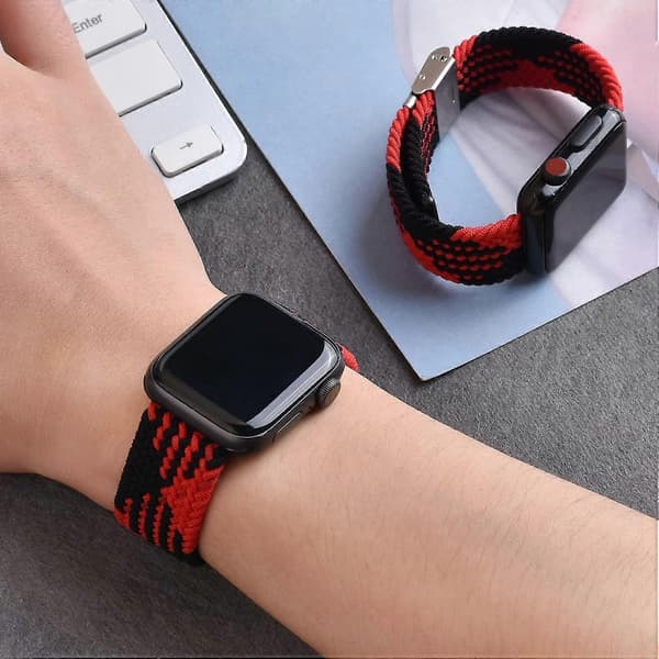 【LD】Adjustable Bed Solo Loop with Le Compatible with Watch 42mm 44mm 45mm Soft Wrist Stretched Nylon S Compatible with Iwatch