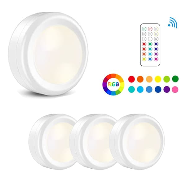 LED-spotter Batteridrevne med fjernkontroll, 3-pakning