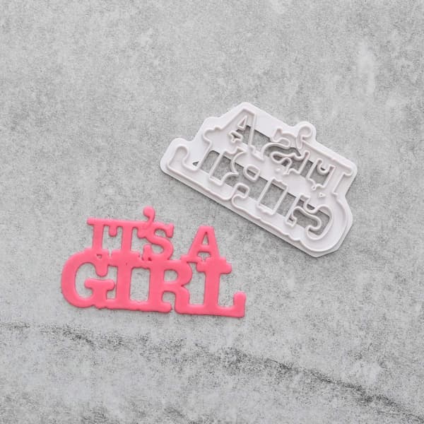 It's a girl Utstikker | Babyshower Vit white