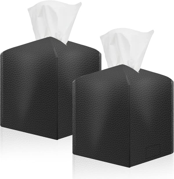 Servetthållare i konstläder, 2-pack