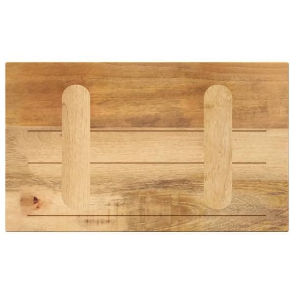 Bordplate 50x20x2,5 cm rektangulær massivt grovt mangotre