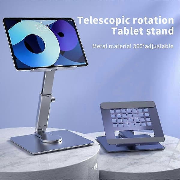 Tablet Stand Desk Riser 360 Rotation Multi-Angle Height Adjustable Foldable Holder Dock For Xiaomi iPad Tablet Laptop silver silver