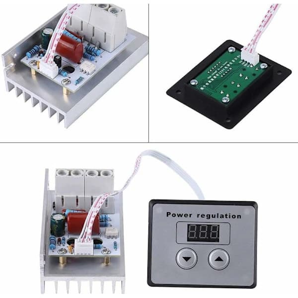 Hastighetsregulator 10000W AC 220V 80A SCR Digital Spenningsregulator Hastighetskontroll Dimmer Termostat for Motor