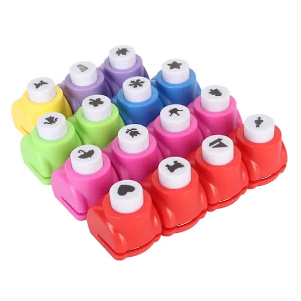 15 Pcs Shape Paper Punch Set for Kids DIY Stimulate Imagination Craft Hole Punch for Scrapbooking Journaling Greeting[CO]