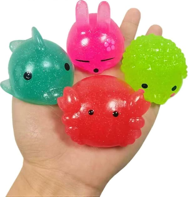8 jumbo glitter mochi squishy leker, squishy dyr, stressavlastende, festgaver til barn