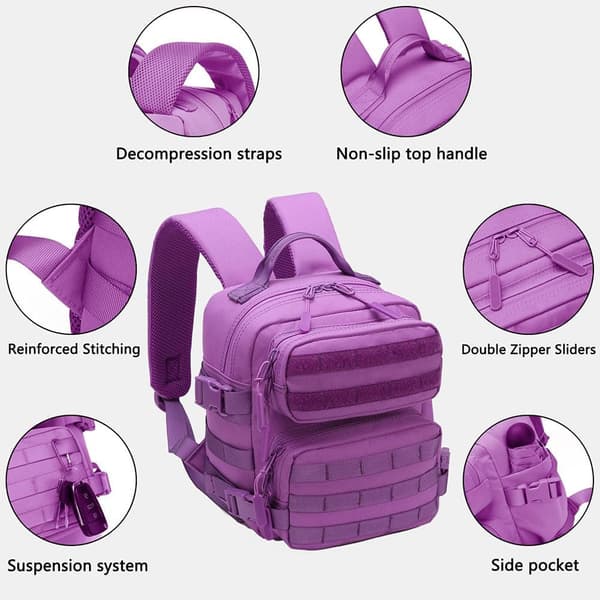 Vaellusreppu, 9L Pieni vuorikiipeilyreppu (violetti)