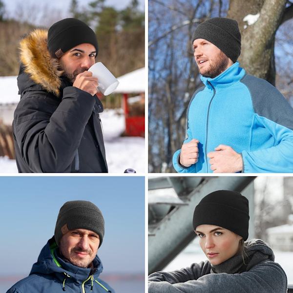 Varm Vinterlue – One Size Passer Alle Grå Svart