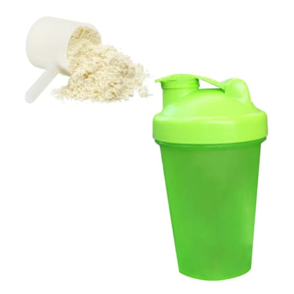 Protein Shaker PP-flaske med blandekule i rustfritt stål 500ml Grønn