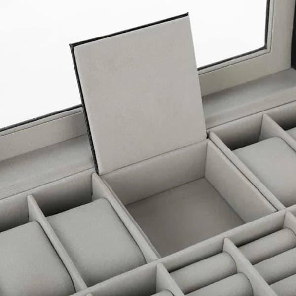 Multifunctional Leather Jewelry Box, Waterproof PU Box with Large Capacity and Lock for 8 Bracelets, Display Case