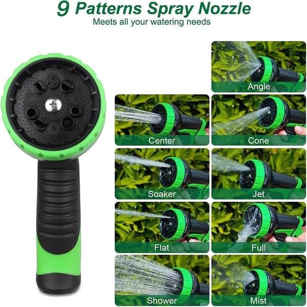 Expandable Garden Hose 30m 100ft Extendable Garden Hose with Holder and 9 Function Water Spray Brass Fittings