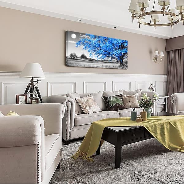50x100 cm Stor Moderne Veggdekorasjon for Stue, 1 Stykke Blå T