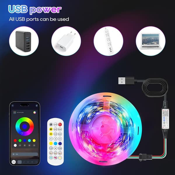 LED-list / Lyslenke / LED-stripe - 6 meter RGB