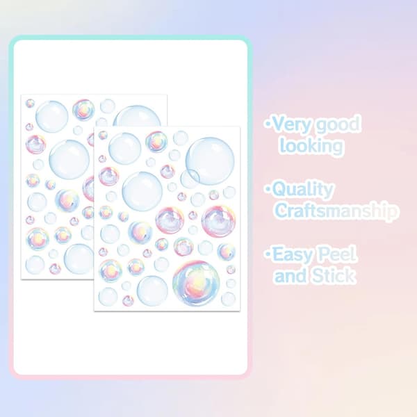 2PCS Bubbles Wall Decals for Bedroom, Kids Wall Decals, Nursery Decoration, Stitch Wall Decals for Bathroom