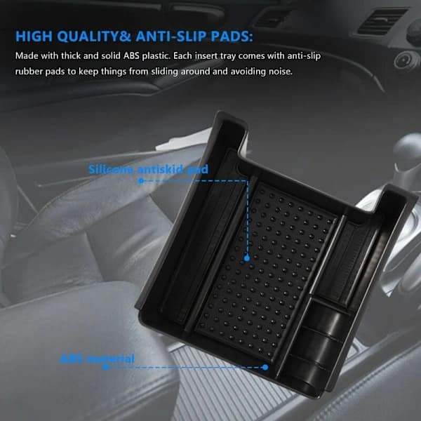 Armrest Box Secondary Storage Tray Center Console Organizer for XC60 S60 2009 2010 2011 2012 2013 2014 2015 2016 2017 / S60 2018