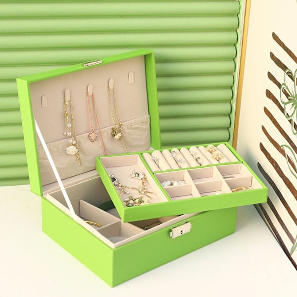 2-Layer Jewelry Box with Lock, Removable