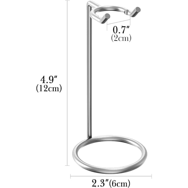 Deluxe barberkostholder for menn - reisesikkert barberhøvelstativ i rustfritt stål - 12 cm (4,8 tommer)