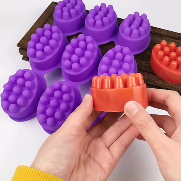 9-hulrum silikone sæbeforme oval massage sæbeform håndlavet sæbeform silikonemateriale DIY-tilbehør til håndlavet