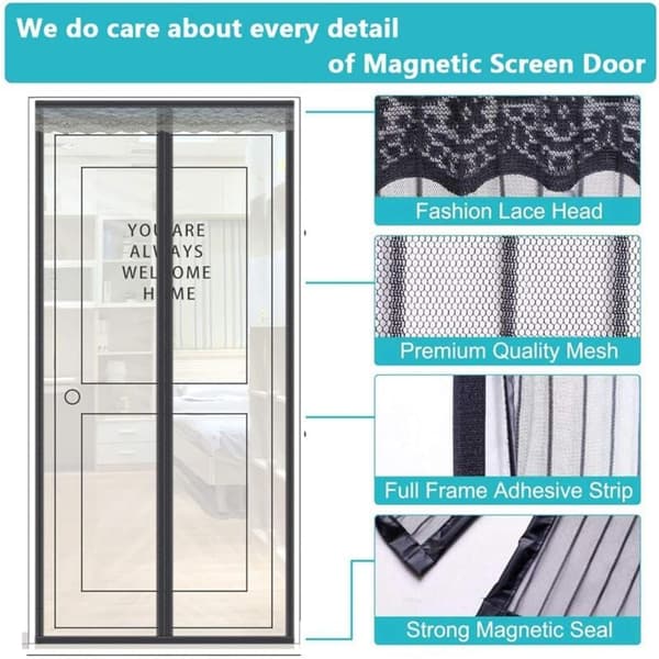 1 pc Magnetic Mosquito Net with Automatic Door Closing, Ultra Fine Mesh, Anti-Fly Insect Net - 100x220cm