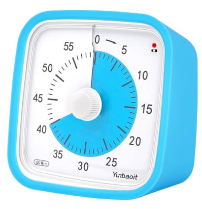 Time Timer Home - 60 minuters visuell timer, studieverktyg för hemmaundervisningsmaterial, kontorsbord och möten, tyst läge