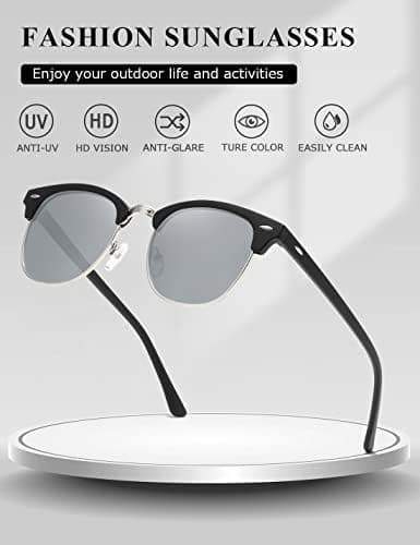 Unisex Retro Halvramssolglasögon