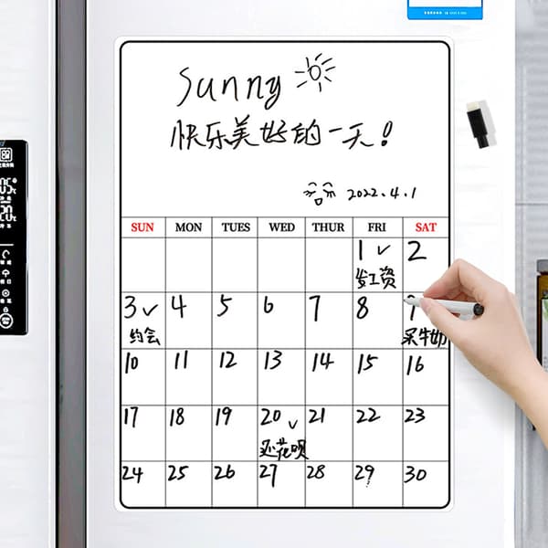 Magnetic Refrigerator Note Sticker Erasable Writable Soft Whiteboard Memo Sticker with Pen A3 Schedule