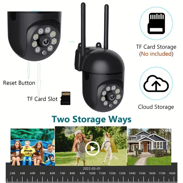 Wireless 1080P HD Security Camera with Color Night Vision, 2-Way Audio