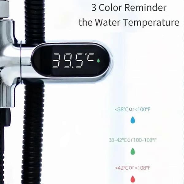 LED-display dusjtermometer for hjemmet, selvgenererende temperaturmåler, sølv Silver