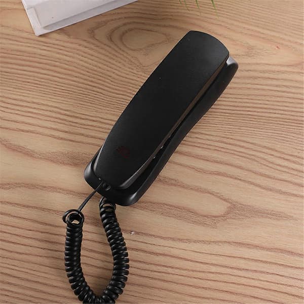 Veggtelefon, kablet telefon, fasttelefon, hjemmetelefon, liten forlengelse, liten oppforlengelse, hotellhjem Hvit White