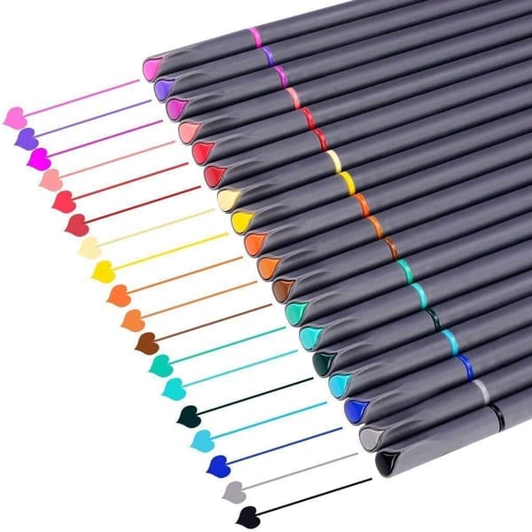 Värikkäät fineliner-piirustuskynät, 0,4 mm neulaputki 60 väriä