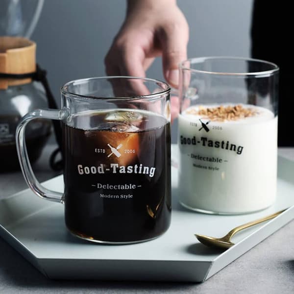 Elegant and transparent glass coffee mug - 40 cl capacity Transparent transparent