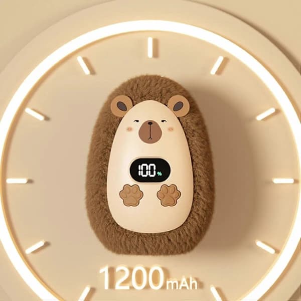 Electric Hand Warmer Rechargeable Capybara Design Digital Display USB Pocket Hand Warmer (FMY)