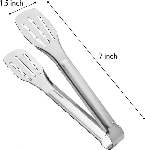 [LD] Serveringstang, kjøkkentang, buffettang, matlagingsredskap i rustfritt stål, liten tang 6 stk (18 cm)