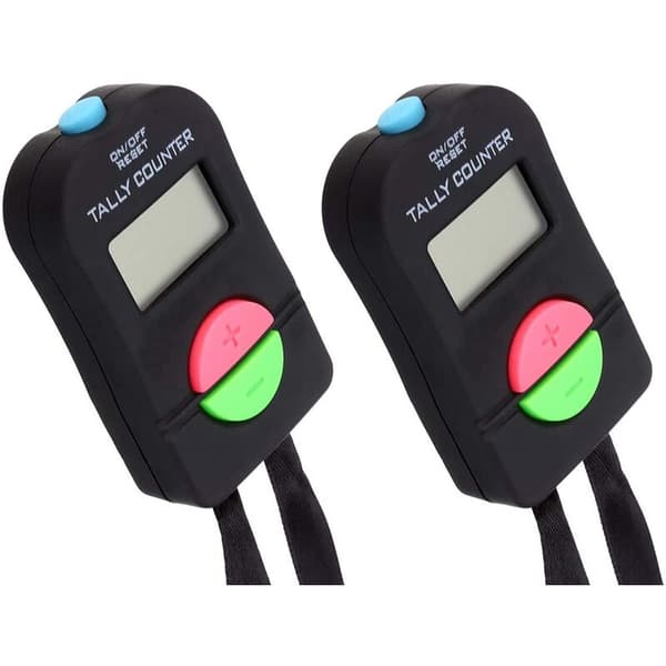2 stk digital håndteller elektronisk manuell klikker legg til del
