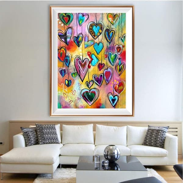 Kjærlighetsdiamantmaleri 5D DIY full diamant rund kunstlerret