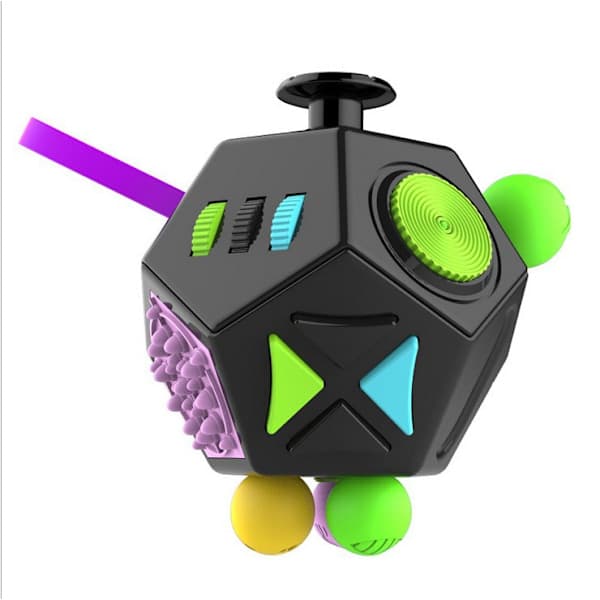 12-sidig fidget cube-leksak, lindrar angst, stresslindring for barn, tenåringer og voksne B2 B2 B2