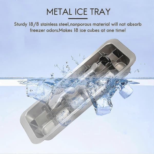 【LD】Lever-style ice tray, 2 in 1 stainless steel ice mold and ice crusher
