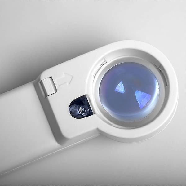 14X 30D LED håndholdt forstørrelsesglas - rundt objektiv 57 mm (uden batteri)