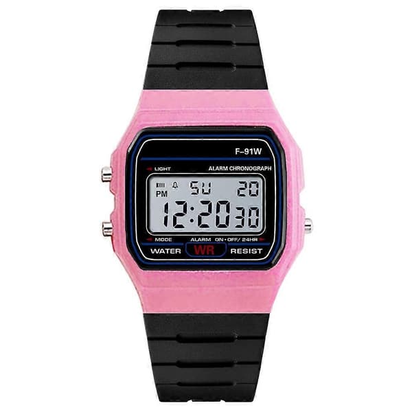F-91W Analog Digital Motion LED Silikonarmbånd Multifunksjonell Elektronisk Klokke