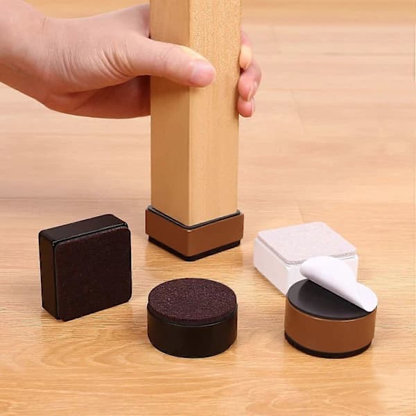 30 mm Furniture Risers, 60 mm Diameter Self-Adhesive Heavy Duty Bed Risers Increase Height by 30 mm for Beds Sofas Cabinets Square Black