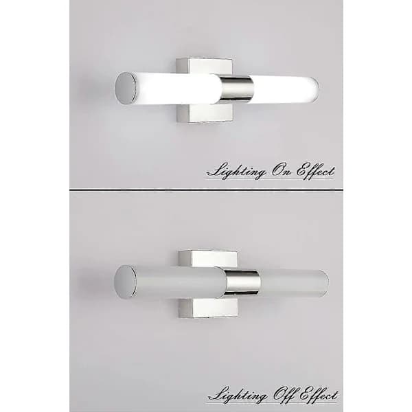 Baderomsbelysning, 7degobii 40 cm 16W 6000K Krom LED Speillamper for Baderom Vegglamper Bar Belysning