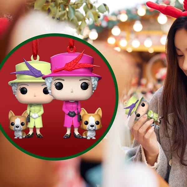 4 st Elizabeth II och Corgi akryl-souvenirprydnader