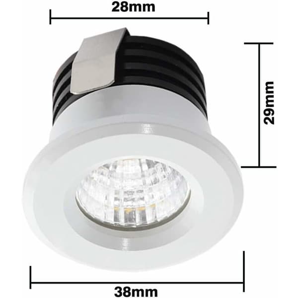 Sæt med 4 Mini LED Indbyggede Spotlights 3W Varm Hvid til Vitrineskab [JUN]