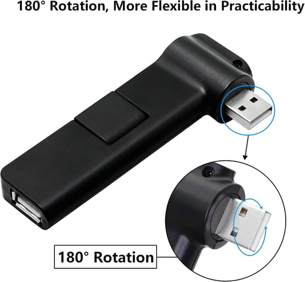 180° rotasjon USB 2.0 Hub-utvidelse, USB 4-porters hub, kan rotere