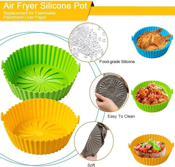 Airfryer silikongryte, 2 stk. airfryer bakeform, airfryer silikon