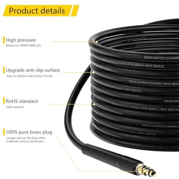 Flexible Hose 10M Compatible with Karcher K2 K3 K4 K5 K6 K7 Quick Connect Pressure Washer Extension Hose
