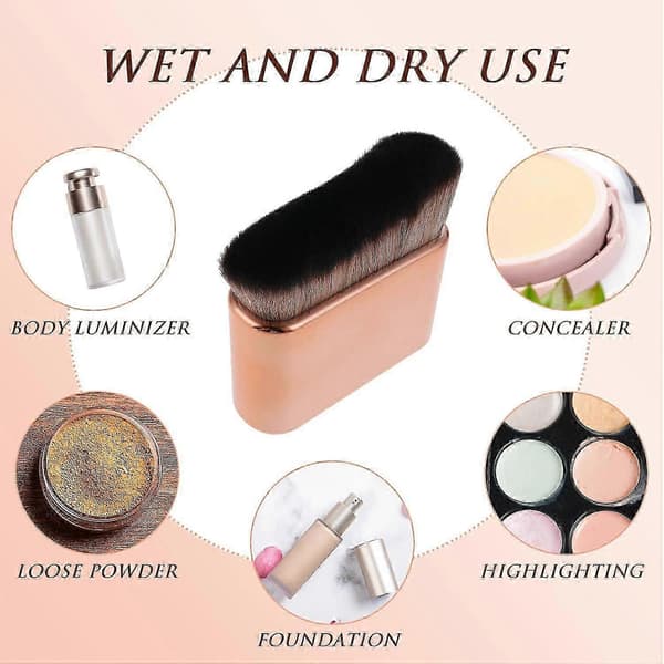 Selvbrunerbørste, kropsmakeupbørste, selvbrunerbørste til kroppen, Kabuki foundationbørste, kropsmakeupblandings- og udtoningsbørste