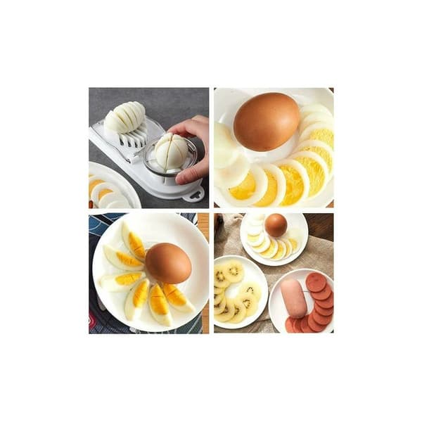 Multifunksjonell eggeskjærer, brukes til å kutte egg, bananer og jordbær (hvit)