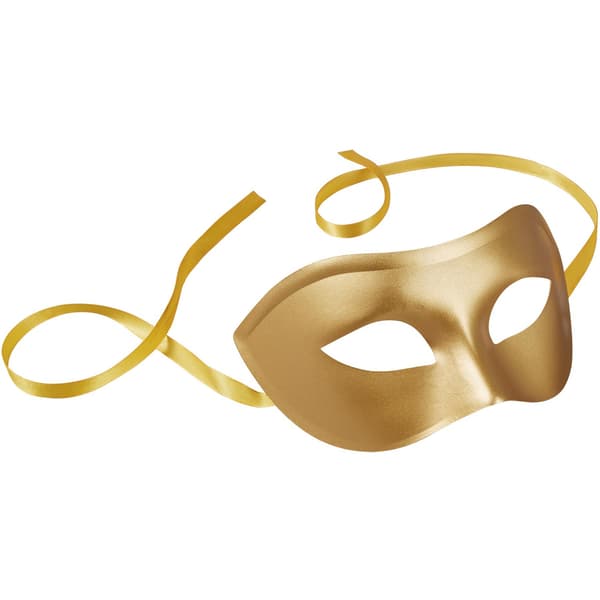 tectake Venetian mask, plain eye mask for masquerade Gold Gold Guld